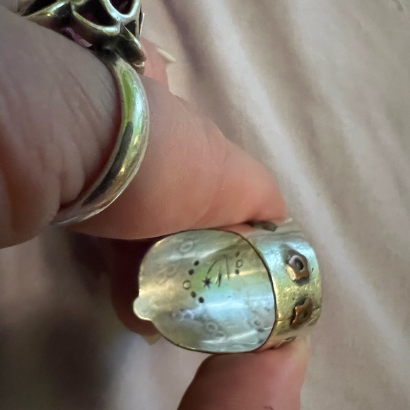 Artisan Custom Made Sterling Silver and Copper Saddle Ring size 6.5-7 - Picture 3 of 6